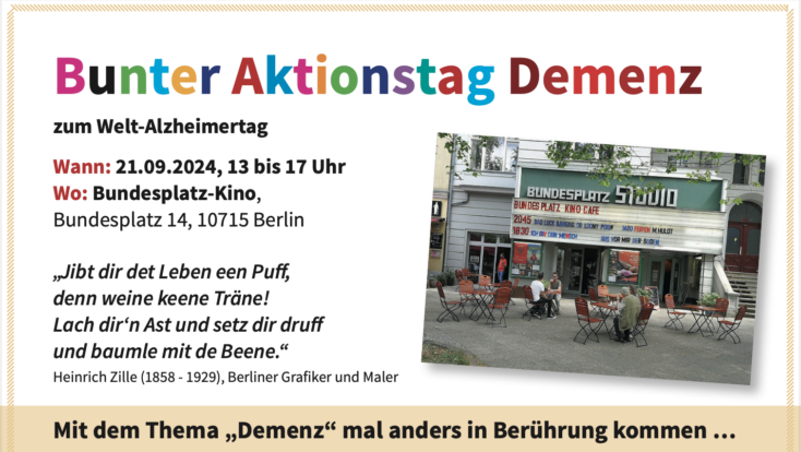 Bunter Aktionstag zum Welt-Alzheimertag am 21. September 2024 in Berlin  