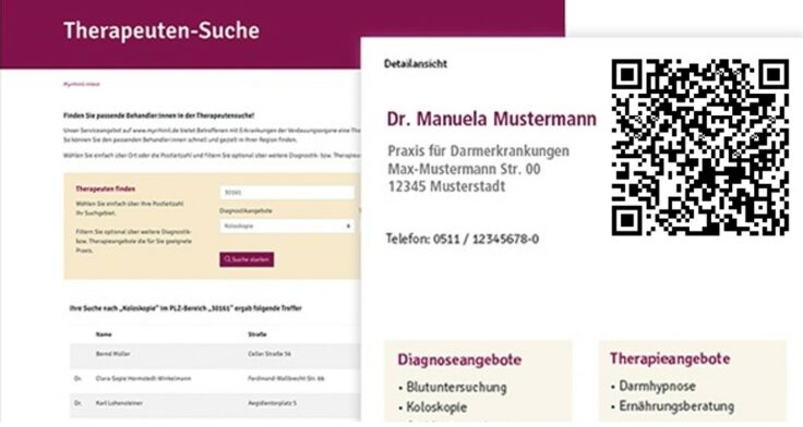 Von passenden Patienten mit Magen-Darm-Beschwerden gefunden werden – neue Datenbank erleichtert Online-Therapeutensuche