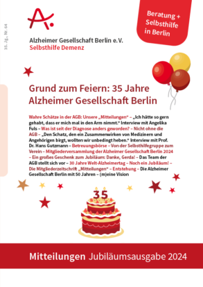 35 Jahre Alzheimer Gesellschaft Berlin – unsere Mitgliederzeitschrift informiert 